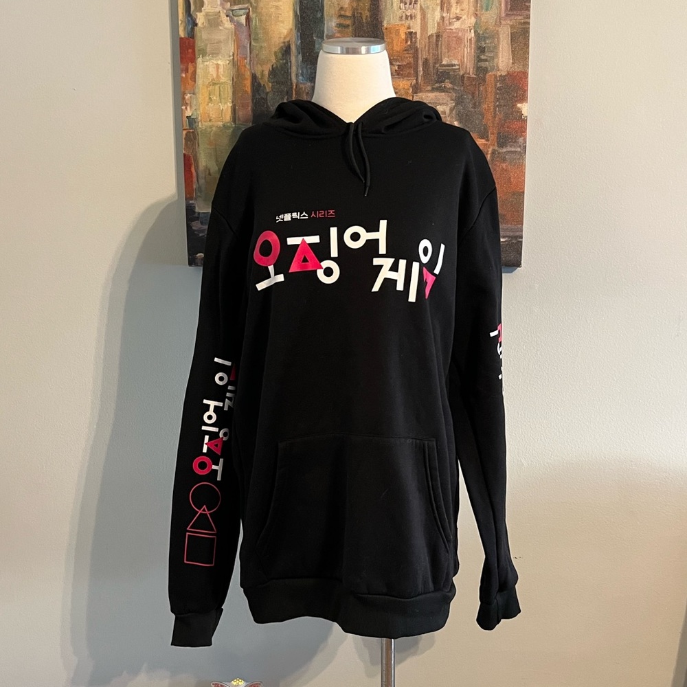 SQUID GAME Black Graphic Korean Hoodie